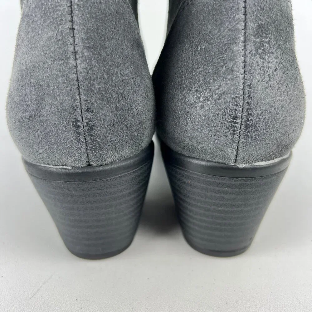 Earth Origins Womens Tori Gray Suede Ankle Booties Water Repellent size 9.5